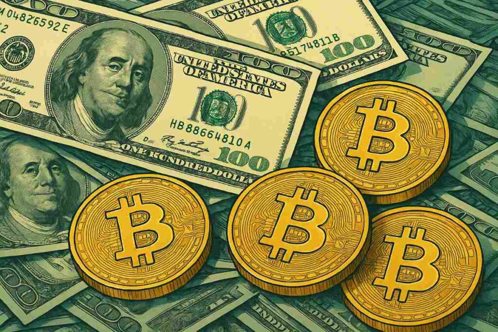 Bitcoin koers vs. M2-geldvoorraad