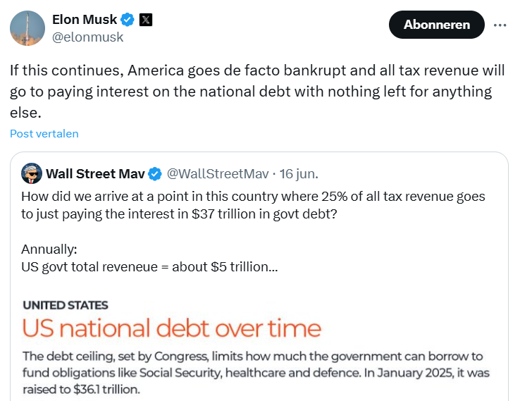 Elon Musk Amerika facto bankrupt