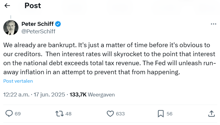 VS falliet tweet Peter Schiff